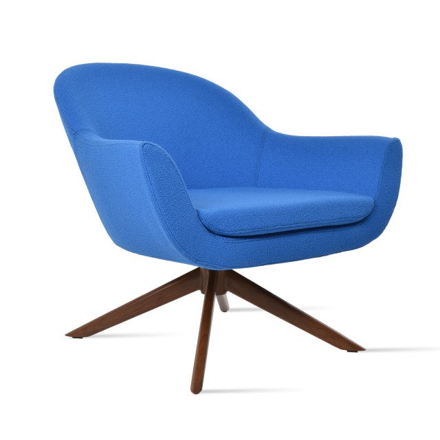 Soho Concept Madison Armchair - Premium Wool Upholstery, Solid Wood Base, 10-year Guarantee, Stylish Comfort! Walnut,Blue  Soho-concept-dining-chair-12130