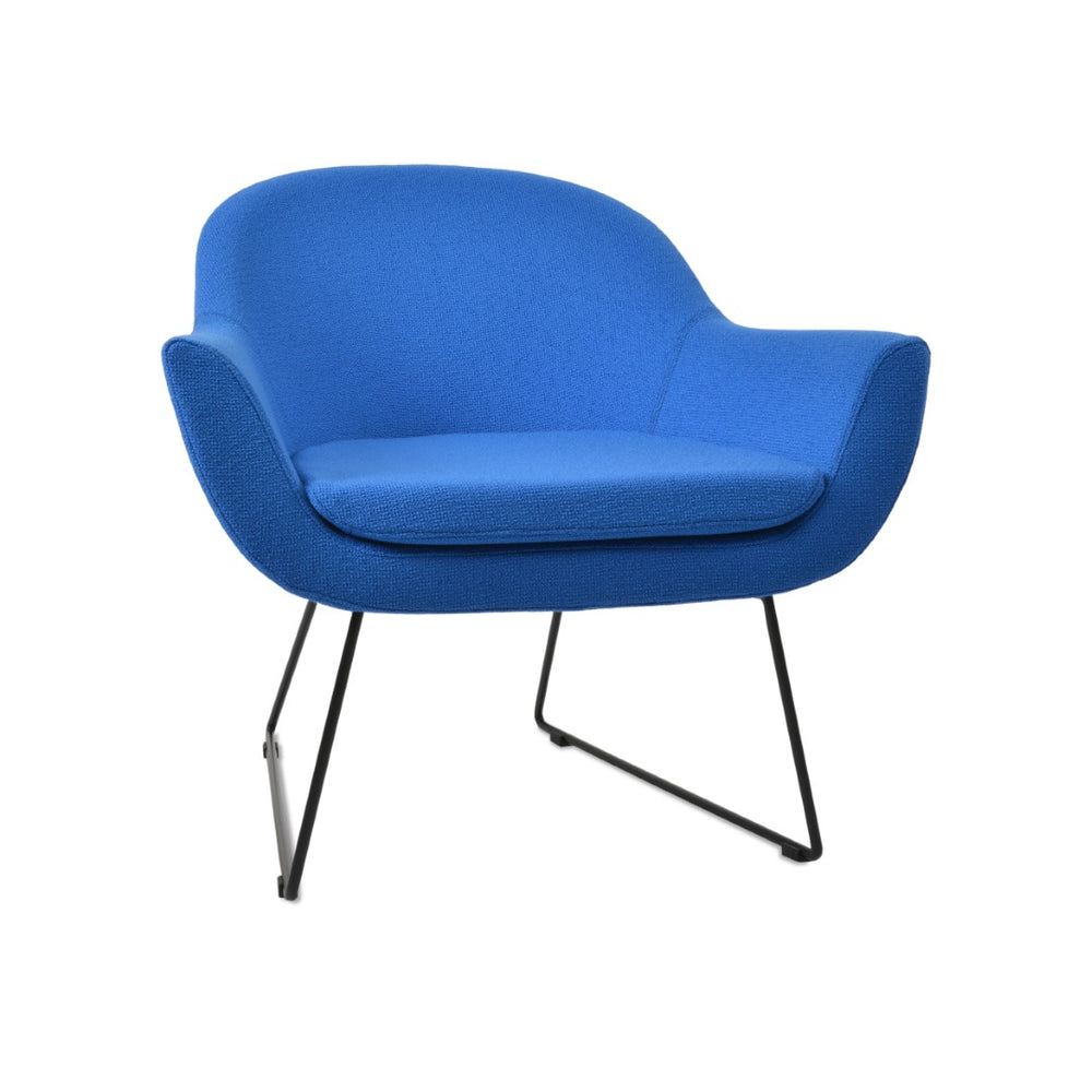 Soho Concept Madison Armchair - Elegant Wire Sled Base In Camira Boucle Or Leather, 10-year Guarantee, 400 Lbs Blue,Black  Soho-concept-dining-chair-12132