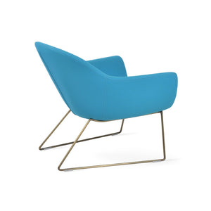 Soho Concept Madison Armchair - Modern Wire Sled Base With Boucle, Velvet & Nubuck Upholstery, 10-year Guarantee Brass,Turquoise  Soho-concept-dining-chair-12134