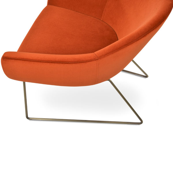 Soho Concept Madison Armchair - Modern Wire Sled Base With Boucle, Velvet & Nubuck Upholstery, 10-year Guarantee Gold,Brass,Orange  Soho-concept-dining-chair-13193