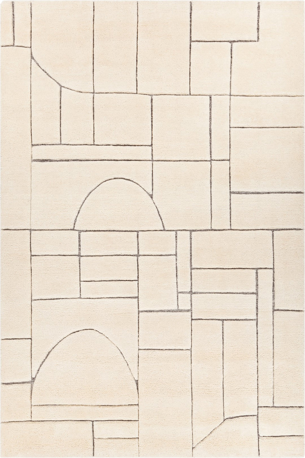 Chandra Rugs Hand Knotted Contemporary Rug - Exquisite Wool Design For Elegant Living Spaces And Timeless Style Ivory,Brown Wool Mag57300-79106