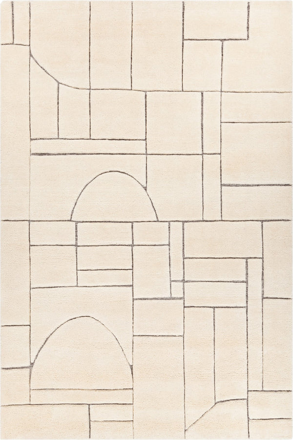 Chandra Rugs Hand Knotted Contemporary Rug - Exquisite Wool Design For Elegant Living Spaces And Timeless Style Ivory,Brown Wool Mag57300-79106