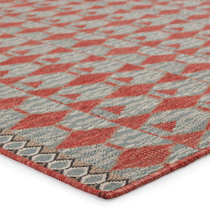 Jaipur Living Vibe by Jaipur Living Maji Polypropylene Geometric Lattice Indoor Outdoor Area Rug Red 5'6"X7'6" RUG150261