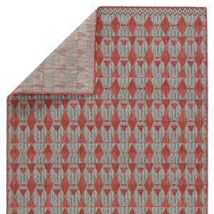 Jaipur Living Vibe by Jaipur Living Maji Polypropylene Geometric Lattice Indoor Outdoor Area Rug Red 5'6"X7'6" RUG150261