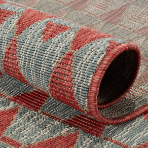 Jaipur Living Vibe by Jaipur Living Maji Polypropylene Geometric Lattice Indoor Outdoor Area Rug Red 5'6"X7'6" RUG150261