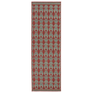 Jaipur Living Vibe by Jaipur Living Maji Polypropylene Geometric Lattice Indoor Outdoor Area Rug Red 2'6"X8' RUG150263