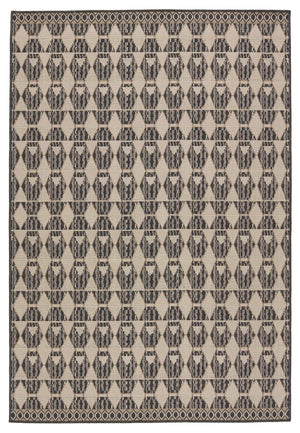 Jaipur Living Vibe by Jaipur Living Maji Polypropylene Geometric Lattice Indoor Outdoor Area Rug Black 8'X10' RUG150278