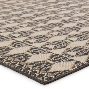 Jaipur Living Vibe by Jaipur Living Maji Polypropylene Geometric Lattice Indoor Outdoor Area Rug Black 8'X10' RUG150278