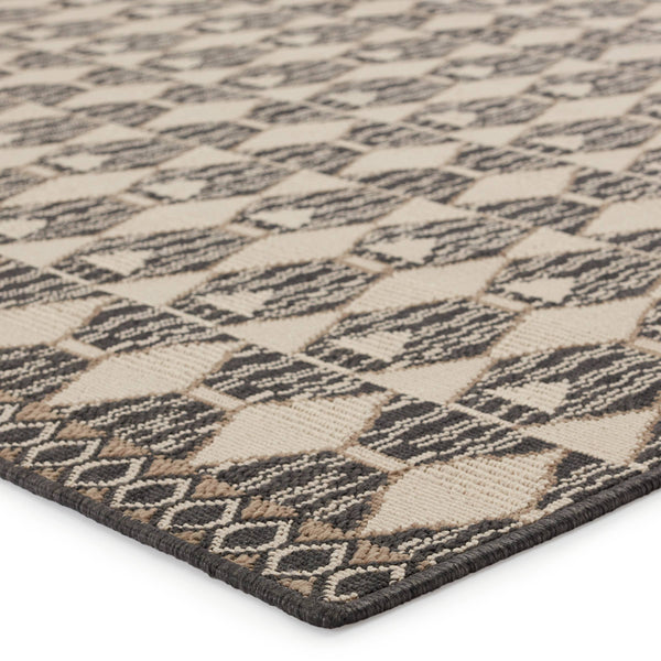 Jaipur Living Vibe by Jaipur Living Maji Polypropylene Geometric Lattice Indoor Outdoor Area Rug Black 8'X10' RUG150278