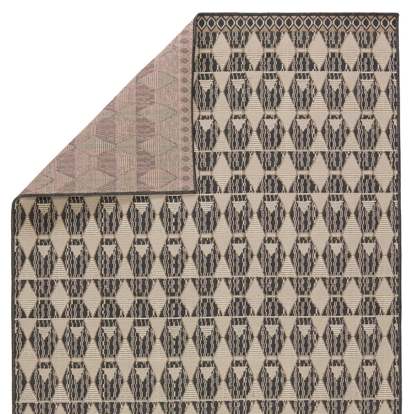 Jaipur Living Vibe by Jaipur Living Maji Polypropylene Geometric Lattice Indoor Outdoor Area Rug Black 8'X10' RUG150278