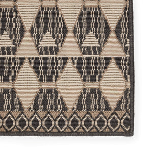 Jaipur Living Vibe by Jaipur Living Maji Polypropylene Geometric Lattice Indoor Outdoor Area Rug Black 8'X10' RUG150278
