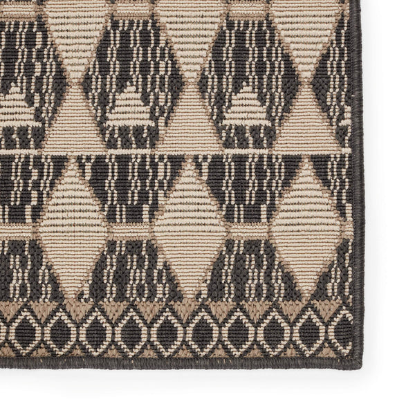 Jaipur Living Vibe by Jaipur Living Maji Polypropylene Geometric Lattice Indoor Outdoor Area Rug Black 8'X10' RUG150278