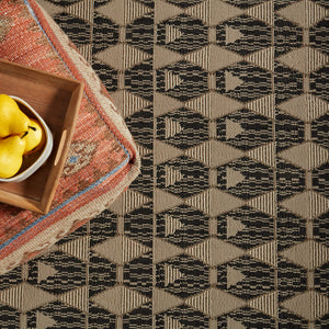 Jaipur Living Vibe by Jaipur Living Maji Polypropylene Geometric Lattice Indoor Outdoor Area Rug Black 8'X10' RUG150278