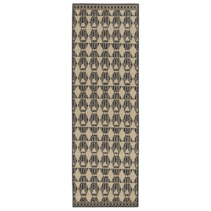 Jaipur Living Vibe by Jaipur Living Maji Polypropylene Geometric Lattice Indoor Outdoor Area Rug Black 2'6"X8' RUG150275