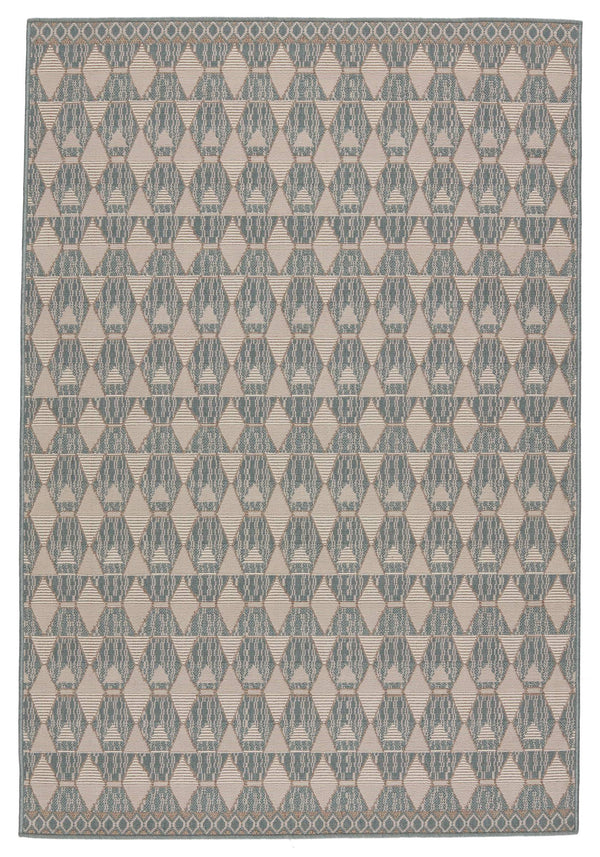 Jaipur Living Vibe by Jaipur Living Maji Polypropylene Geometric Lattice Indoor Outdoor Area Rug Sea Green 8'X10' RUG150284
