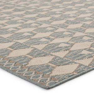Jaipur Living Vibe by Jaipur Living Maji Polypropylene Geometric Lattice Indoor Outdoor Area Rug Sea Green 8'X10' RUG150284