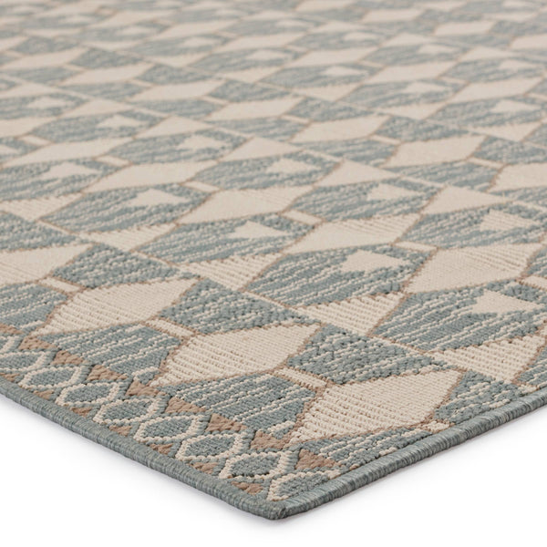 Jaipur Living Vibe by Jaipur Living Maji Polypropylene Geometric Lattice Indoor Outdoor Area Rug Sea Green 8'X10' RUG150284
