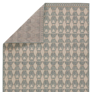 Jaipur Living Vibe by Jaipur Living Maji Polypropylene Geometric Lattice Indoor Outdoor Area Rug Sea Green 8'X10' RUG150284