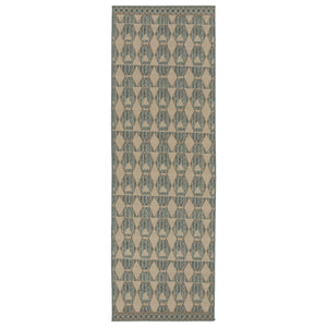 Jaipur Living Vibe by Jaipur Living Maji Polypropylene Geometric Lattice Indoor Outdoor Area Rug Sea Green 2'6"X8' RUG150281