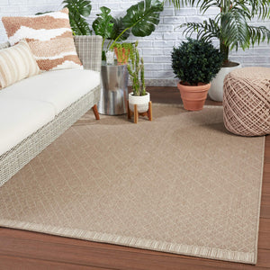 Jaipur Living Vibe by Jaipur Living Almasi Polypropylene Trellis Indoor Outdoor Area Rug Dark Taupe 8'X10' RUG150290
