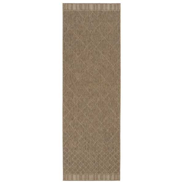 Jaipur Living Vibe by Jaipur Living Almasi Polypropylene Trellis Indoor Outdoor Area Rug Dark Taupe 2'6"X8' RUG150287