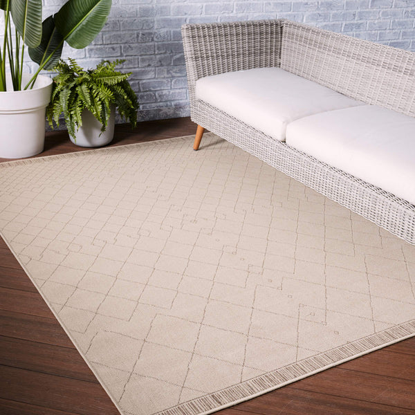 Jaipur Living Vibe by Jaipur Living Almasi Polypropylene Trellis Indoor Outdoor Area Rug Beige 9'X12' RUG150271