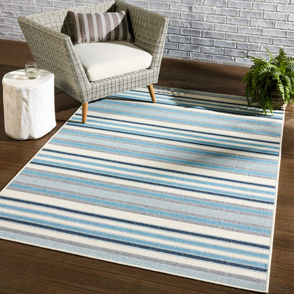 Jaipur Living Vibe by Jaipur Living Mahaba Striped Polypropylene Rug for Patio or Entryway Decor 5' x 8' RUG153432