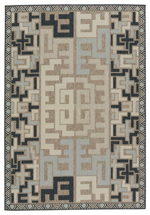 Jaipur Living Vibe by Jaipur Living Arpino Polypropylene Geometric Runner Rug for Indoor Outdoor Spaces Beige 2'6"X8' RUG153453