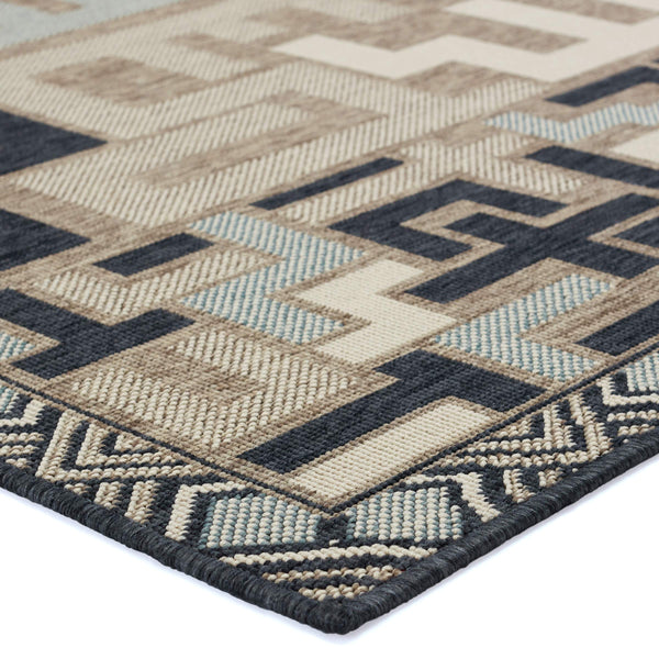 Jaipur Living Vibe by Jaipur Living Arpino Polypropylene Geometric Runner Rug for Indoor Outdoor Spaces Beige 2'6"X8' RUG153453