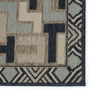 Jaipur Living Vibe by Jaipur Living Arpino Polypropylene Geometric Runner Rug for Indoor Outdoor Spaces Beige 2'6"X8' RUG153453