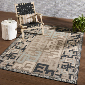 Jaipur Living Vibe by Jaipur Living Arpino Polypropylene Geometric Runner Rug for Indoor Outdoor Spaces Beige 2'6"X8' RUG153453