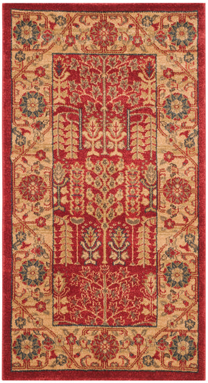 Safavieh Mahal Traditional Area Rug In Striking Red And Natural, Crafted In Turkey For Timeless Elegance Red ,Natural Polypropylene Mah697a-5r