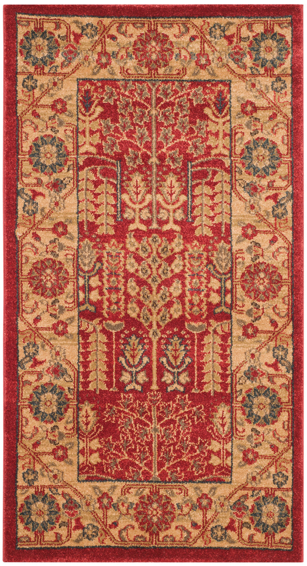Safavieh Mahal Traditional Area Rug In Striking Red And Natural, Crafted In Turkey For Timeless Elegance Red ,Natural Polypropylene Mah697a-5r