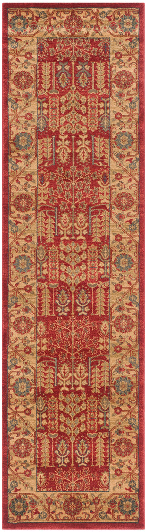 Safavieh Mahal Traditional Area Rug In Striking Red And Natural, Crafted In Turkey For Timeless Elegance Red ,Natural Polypropylene Mah697a-5r