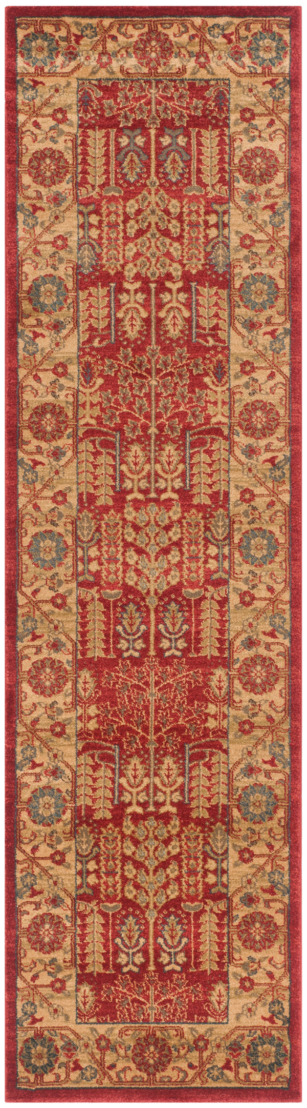 Safavieh Mahal Traditional Area Rug In Striking Red And Natural, Crafted In Turkey For Timeless Elegance Red ,Natural Polypropylene Mah697a-5r