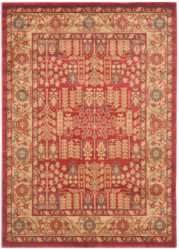 Safavieh Mahal Traditional Area Rug In Striking Red And Natural, Crafted In Turkey For Timeless Elegance Red ,Natural Polypropylene Mah697a-5r