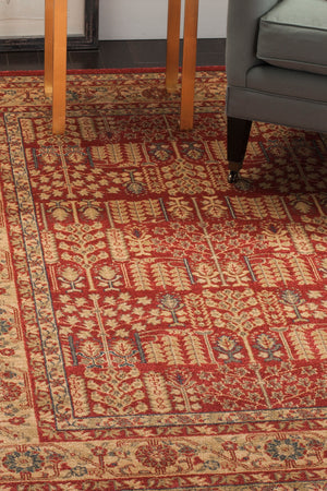 Safavieh Mahal Traditional Area Rug In Striking Red And Natural, Crafted In Turkey For Timeless Elegance Red ,Natural Polypropylene Mah697a-5r