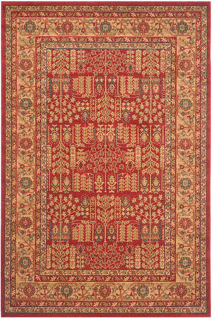 Safavieh Mahal Traditional Area Rug In Striking Red And Natural, Crafted In Turkey For Timeless Elegance Red ,Natural Polypropylene Mah697a-5r