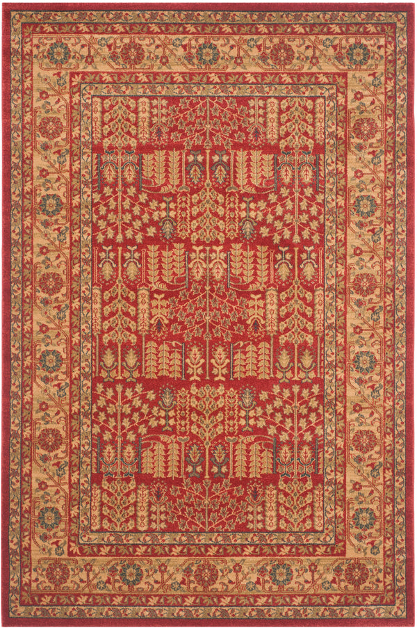Safavieh Mahal Traditional Area Rug In Striking Red And Natural, Crafted In Turkey For Timeless Elegance Red ,Natural Polypropylene Mah697a-5r