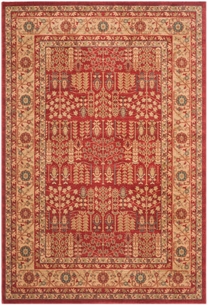 Safavieh Mahal Traditional Area Rug In Striking Red And Natural, Crafted In Turkey For Timeless Elegance Red ,Natural Polypropylene Mah697a-5r