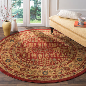Safavieh Mahal Traditional Area Rug In Striking Red And Natural, Crafted In Turkey For Timeless Elegance Red ,Natural Polypropylene Mah697a-5r