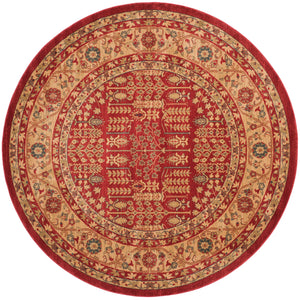 Safavieh Mahal Traditional Area Rug In Striking Red And Natural, Crafted In Turkey For Timeless Elegance Red ,Natural Polypropylene Mah697a-5r