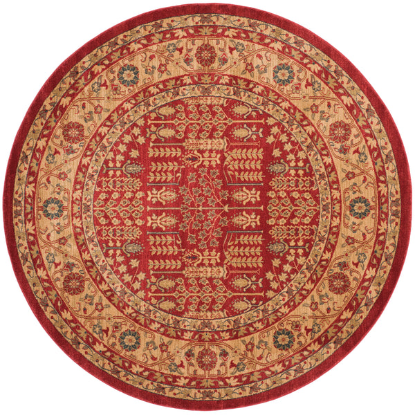 Safavieh Mahal Traditional Area Rug In Striking Red And Natural, Crafted In Turkey For Timeless Elegance Red ,Natural Polypropylene Mah697a-5r