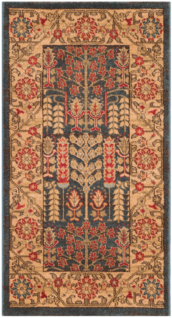 Safavieh Mahal Traditional Area Rug In Striking Red And Natural, Crafted In Turkey For Timeless Elegance Navy ,Natural Polypropylene Mah697e-3r
