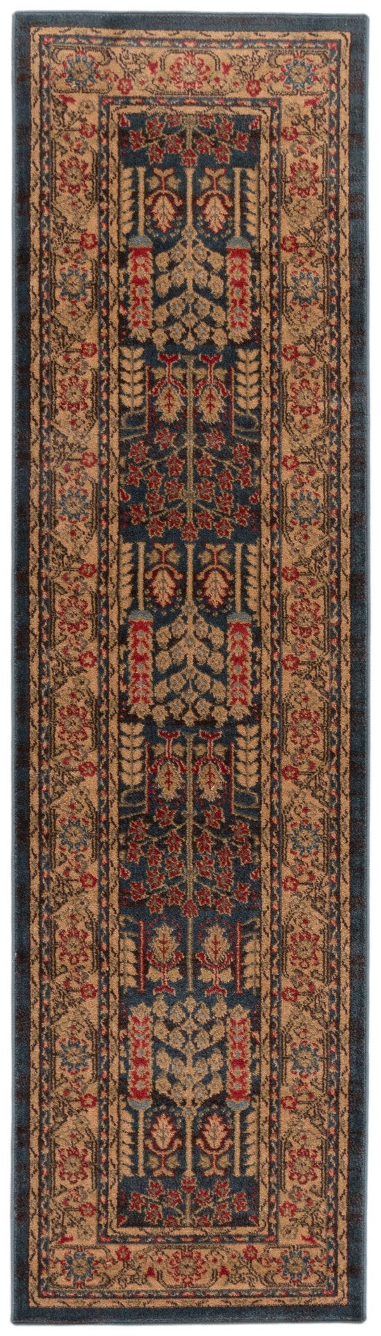 Safavieh Mahal Traditional Area Rug In Striking Red And Natural, Crafted In Turkey For Timeless Elegance Navy ,Natural Polypropylene Mah697e-3r