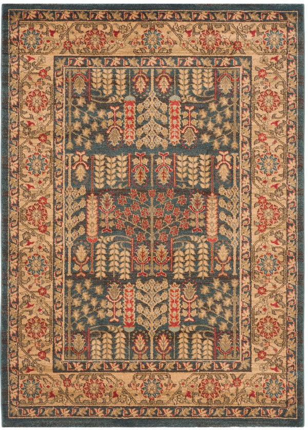 Safavieh Mahal Traditional Area Rug In Striking Red And Natural, Crafted In Turkey For Timeless Elegance Navy ,Natural Polypropylene Mah697e-3r