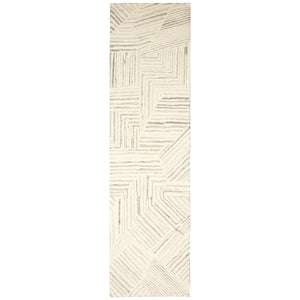 Trans Ocean Liora Manne Madison Modern Area Rug - Hand-tufted Wool, Geometric Design, 2' X 7'6" Accent Piece Natural Wool Mair8956212