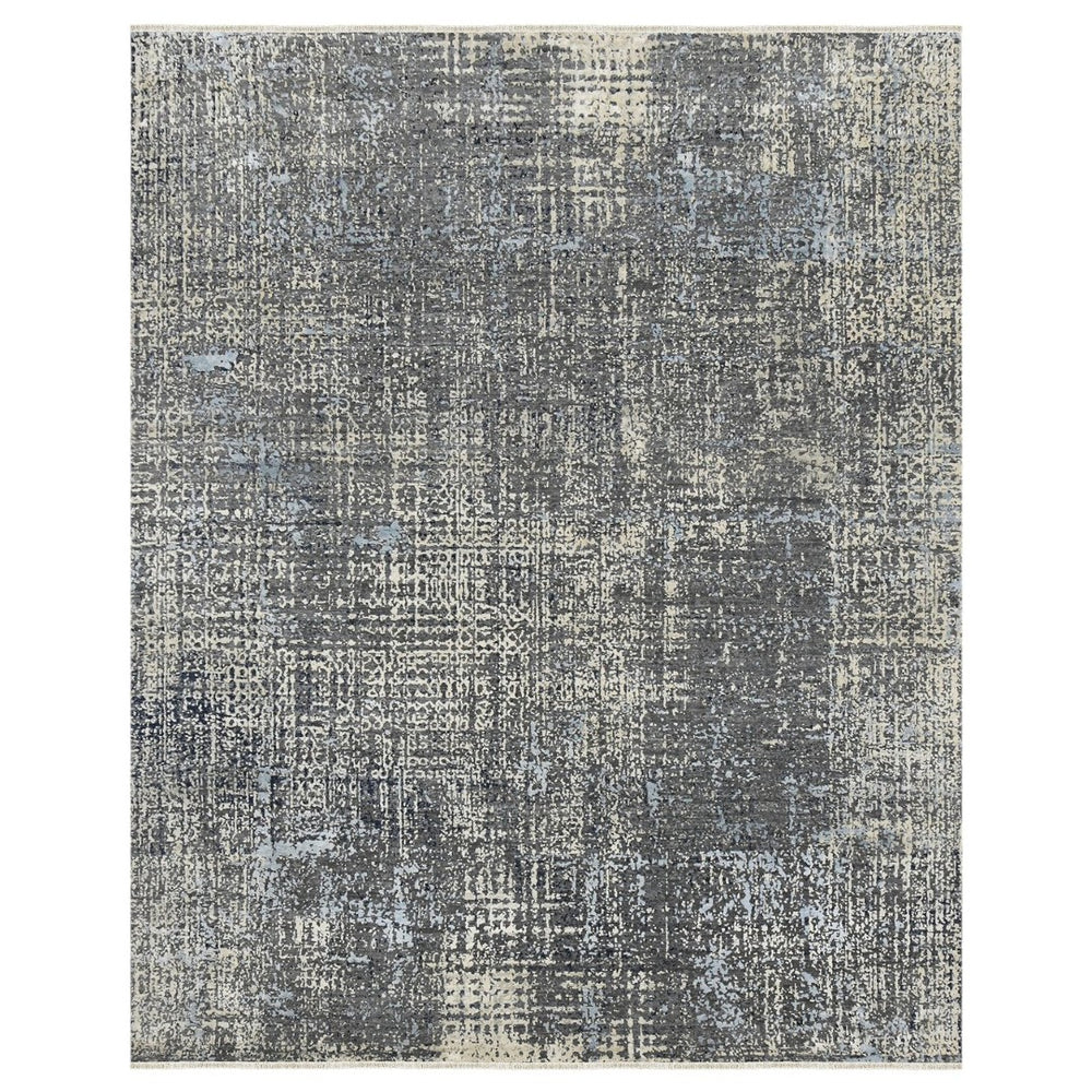 Amer Rugs Majestic Hand-knotted Premium Wool And Silk Area Rug - Bold Contemporary Design For Luxurious Spaces Dark Gray Wool, Silk Maj10810