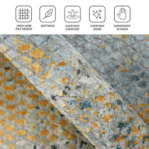 Amer Rugs Majestic Hand-knotted Premium Wool And Silk Area Rug - Bold Contemporary Design For Luxurious Spaces Blue Wool, Silk Maj100203