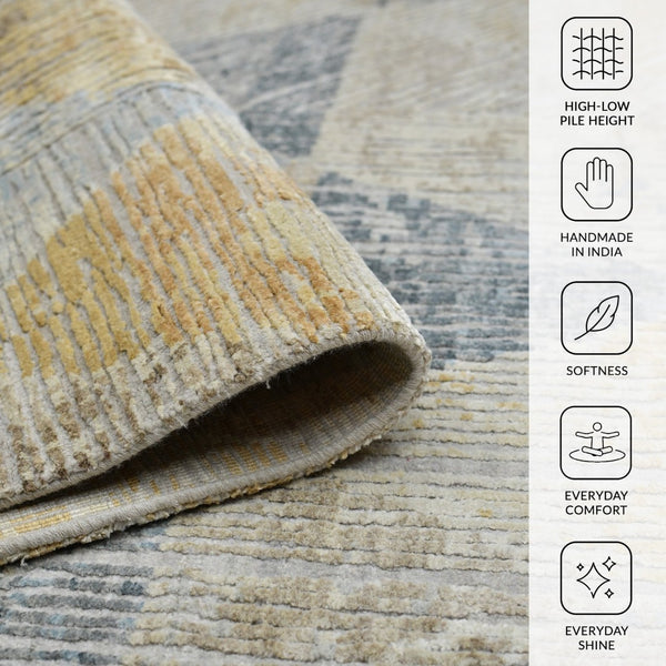 Amer Rugs Majestic Hand-knotted Area Rug - Luxurious New Zealand Wool & Silk, Bold Contemporary Design, Durable Ivory Wool, Silk Maj520203